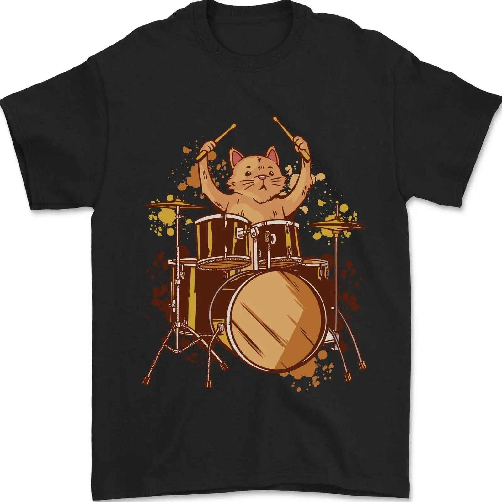 Vintage Fashion Herren - T-shirt pour hommes A Cat Drummer