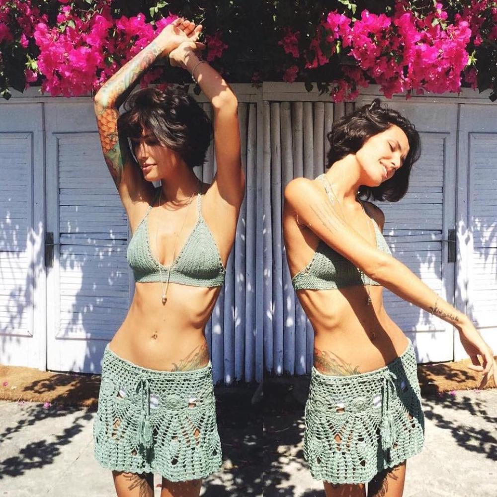 Crochet Top Boho - Ensemble de bikini sexy pour femmes,
