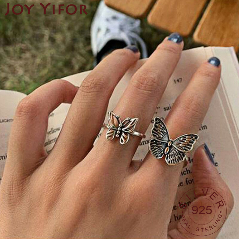 Vintage Fashion Rings For Women - Bagues papillon en argent Sterling 925