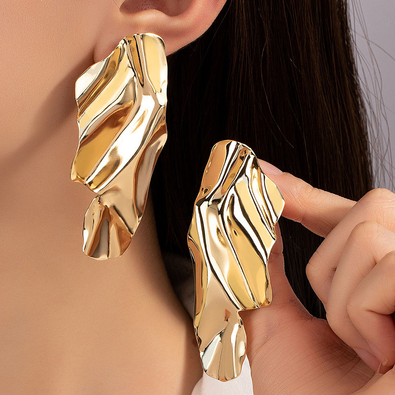 Vintage Fashion Magazines - Grandes boucles d'oreilles géométriques en feuille