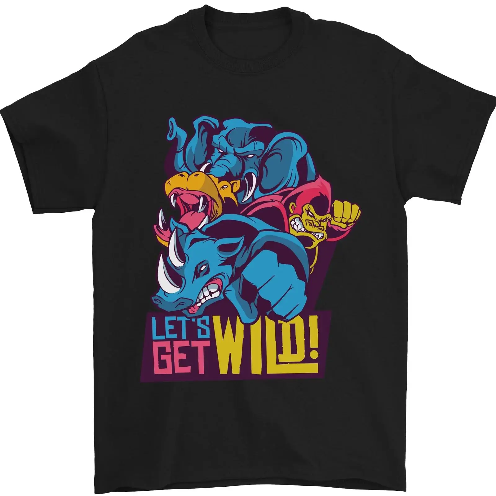 Vintage Fashion Herren - T-shirt homme Lets Get Wild Rhino