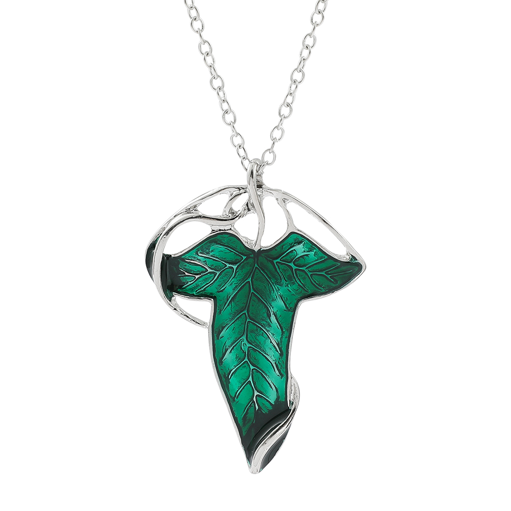 Vintage Fashion Online - Collier pendentif feuille verte vintage, bijou