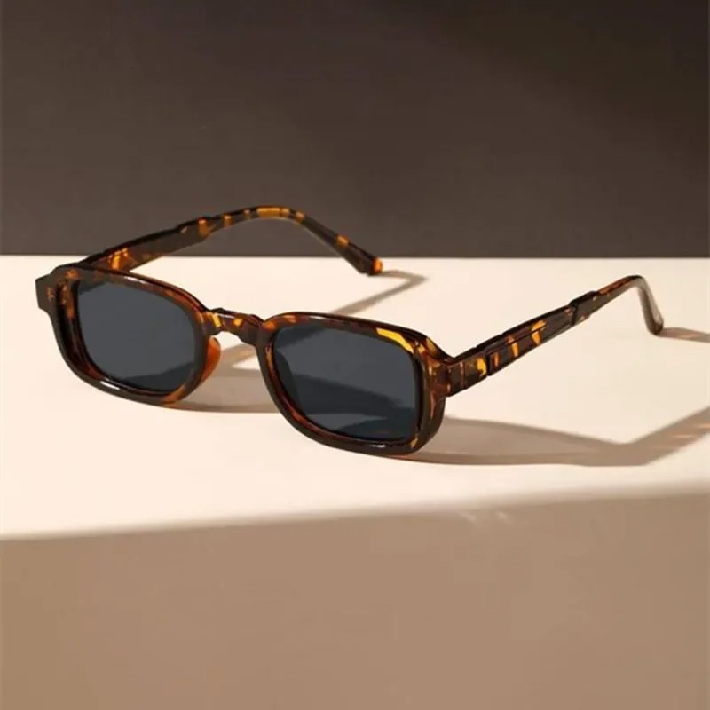 Vintage Fashion Designer - Lunettes de soleil rectangulaires de luxe