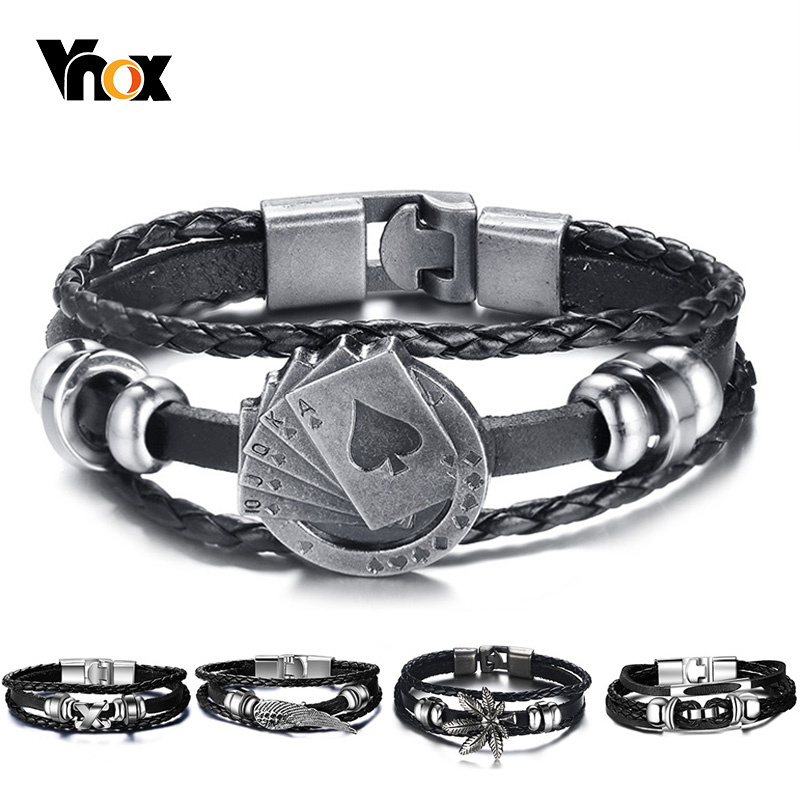 Vintage Vegas Fashion - Vnox chanceux Vintage hommes Bracelet en