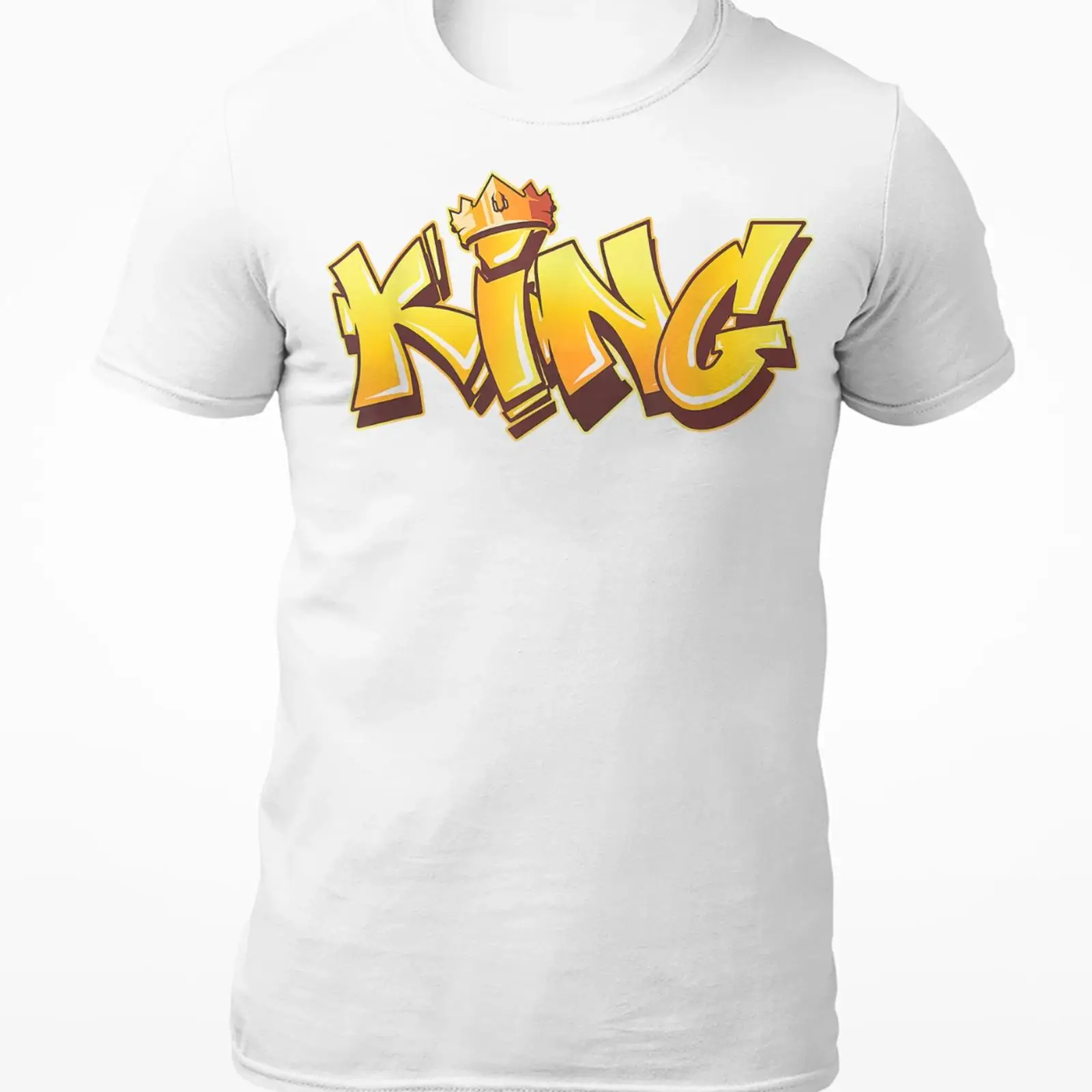 Vintage Fashion Herren - T-shirt unisexe King Graffiti Artwork, coloré,