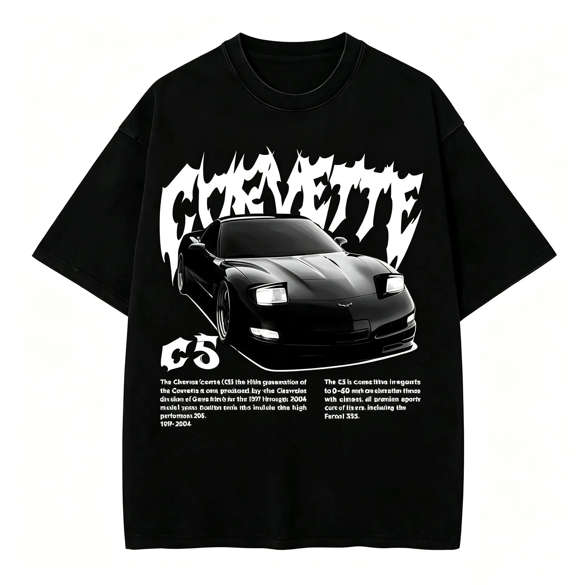 Vintage Vegas Fashion - T-shirt Corvette C5, T-shirt graphique voiture