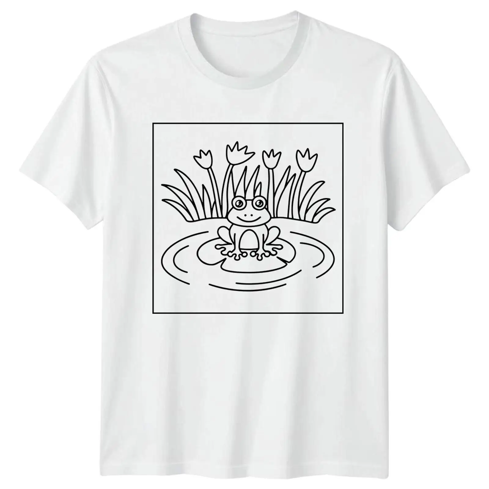 Vintage Fashion Herren - T-shirt Frosch im Teich Natur pour