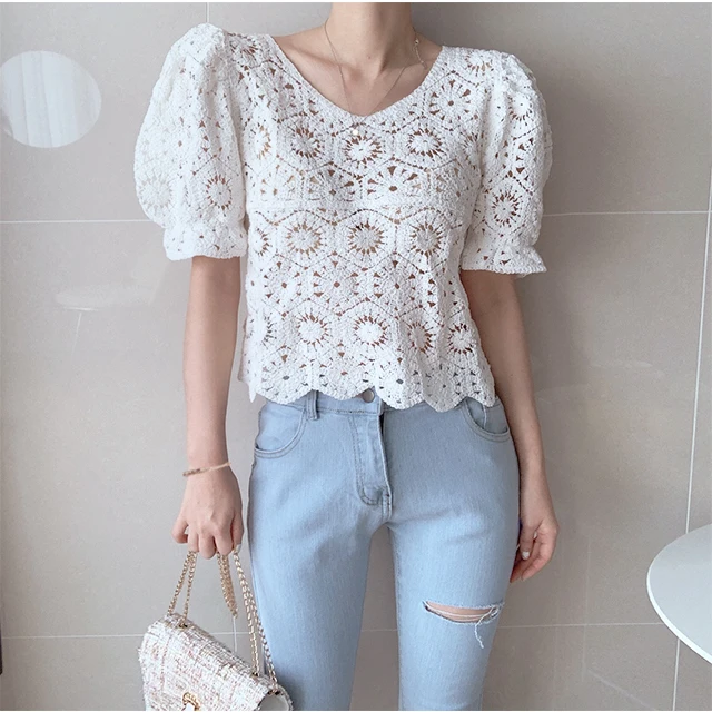 Haut en dentelle au crochet à  - Crochet Top Boho avis et prix