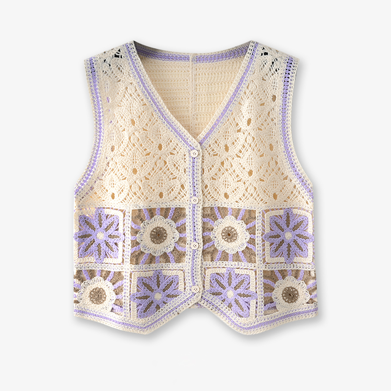 Granny – gilet carré en Croche - Crochet Top Boho avis et prix
