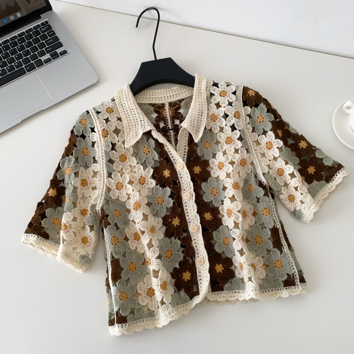 Cardigan en crochet floral pou - Crochet Top Boho avis et prix