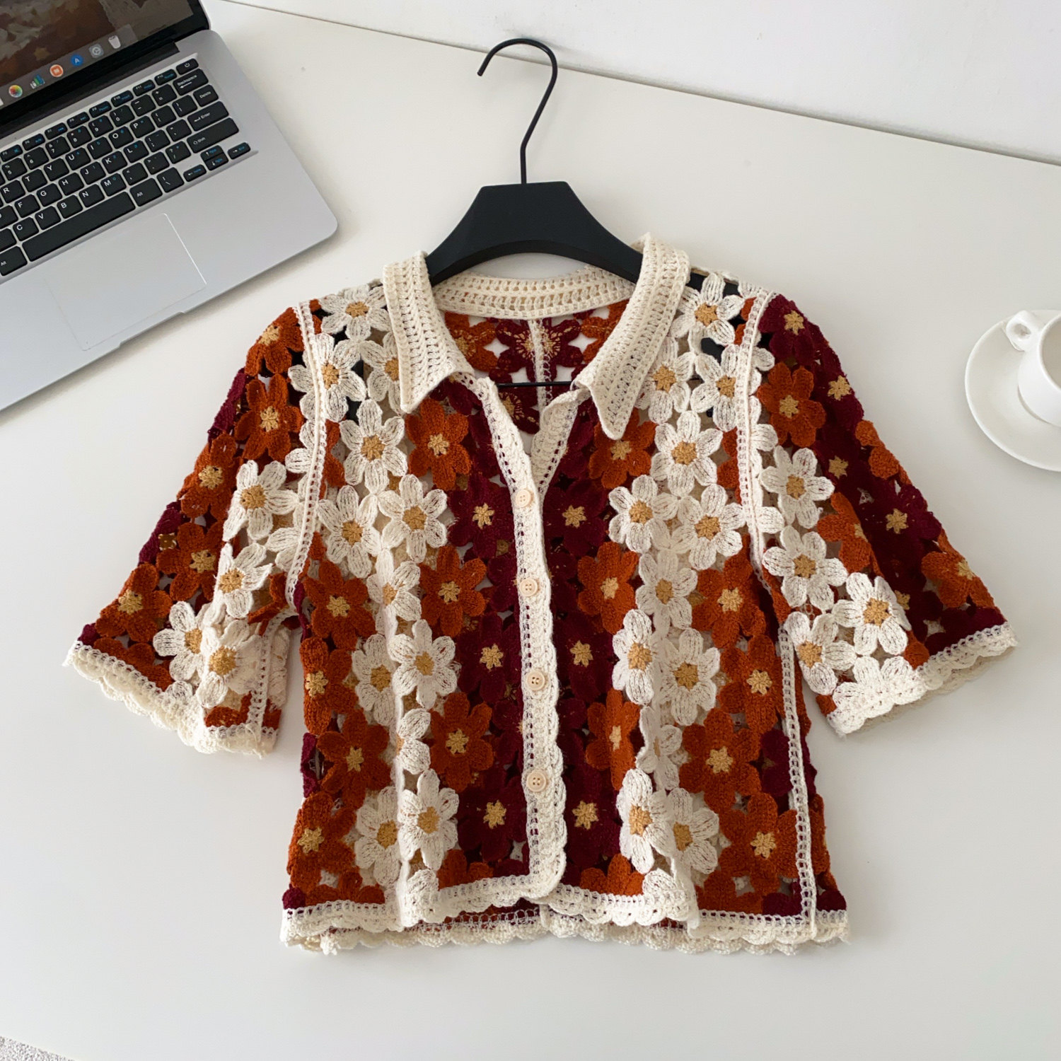 Cardigan en crochet floral pou - Crochet Top Boho avis et prix