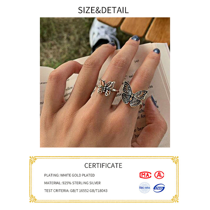 Bagues papillon en argent Ster - Vintage Fashion Rings For Women avis et prix