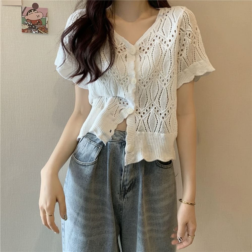 Chemisier en crochet à col en  - Crochet Top Boho avis et prix