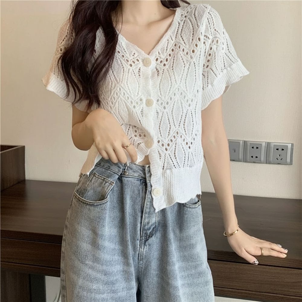 Chemisier en crochet à col en  - Crochet Top Boho avis et prix
