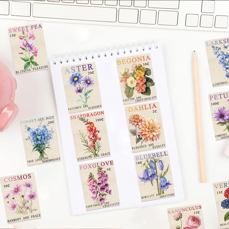 50 pièces Vintage fleur timbre - Vintage Fashion Magazines avis et prix