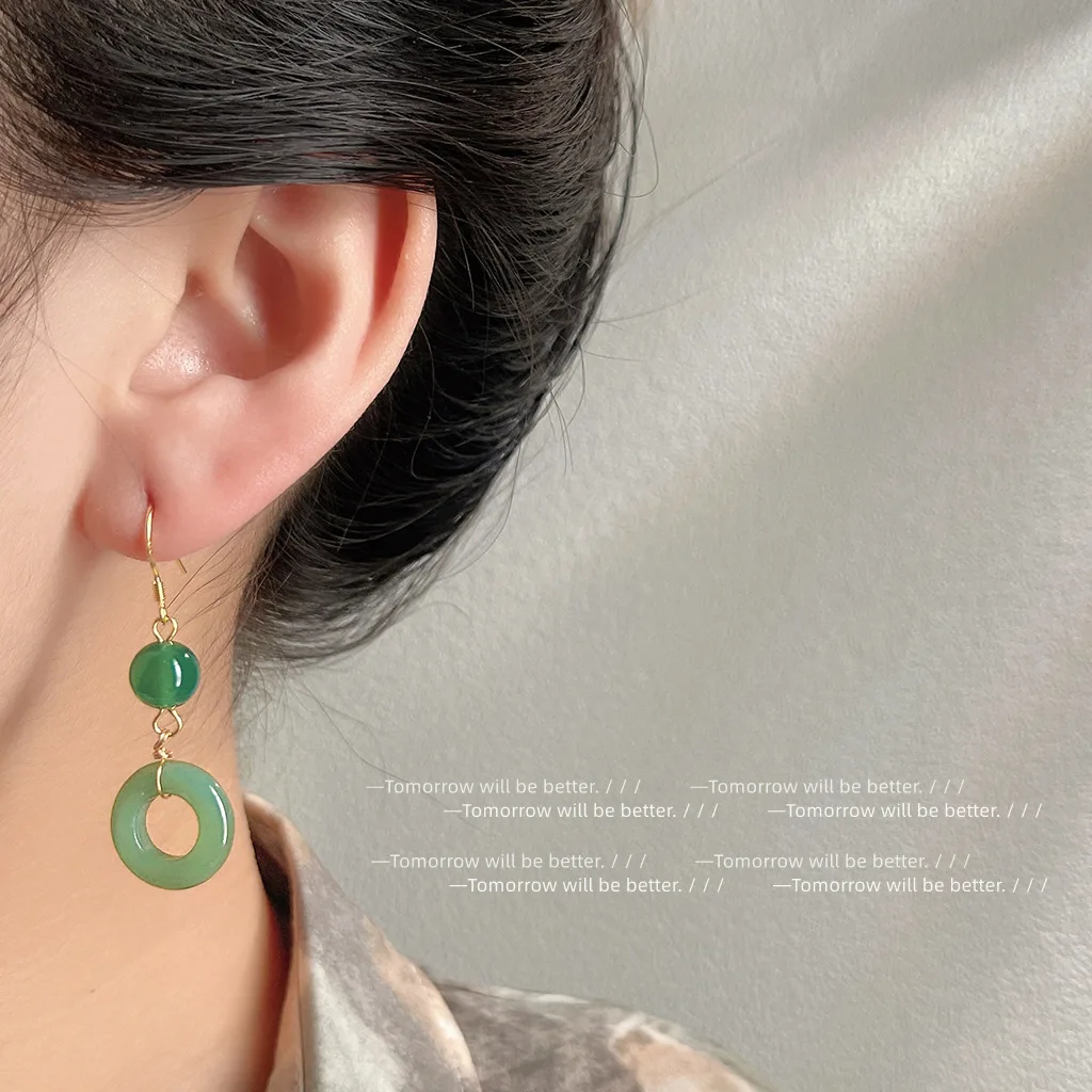 Boucles d'oreilles en Jade vér - Vintage Fashion Rings For Women avis et prix