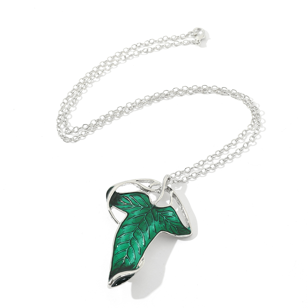 Collier pendentif feuille vert - Vintage Fashion Online avis et prix