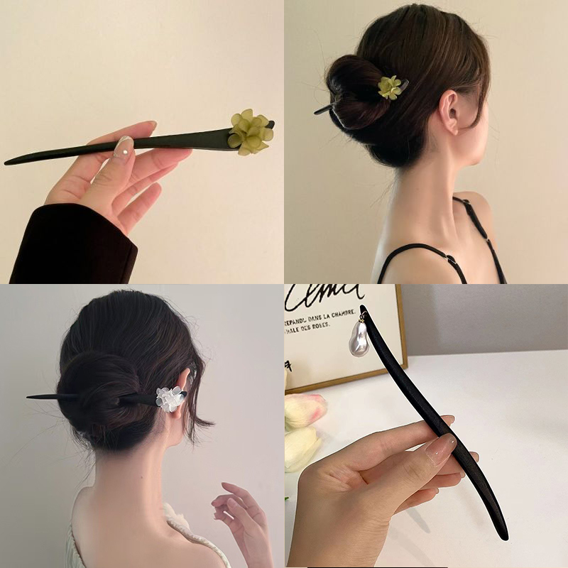 Bâtons de cheveux en bois de S - Vintage Fashion Online avis et prix