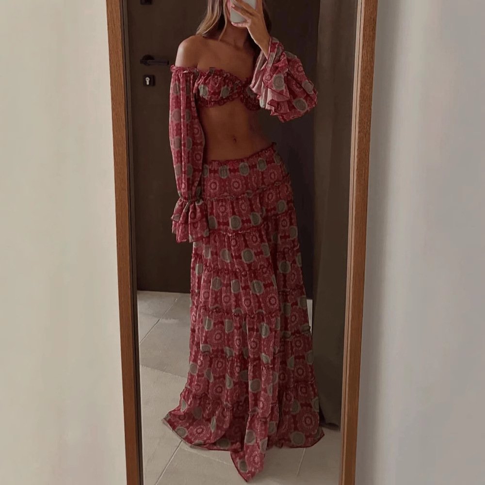 Ensemble deux pièces jupe impr - Vintage Fashion Ai avis et prix