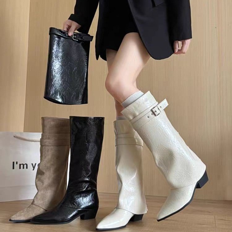 Bottes vintage froncées au-des - Vintage Zipper avis et prix