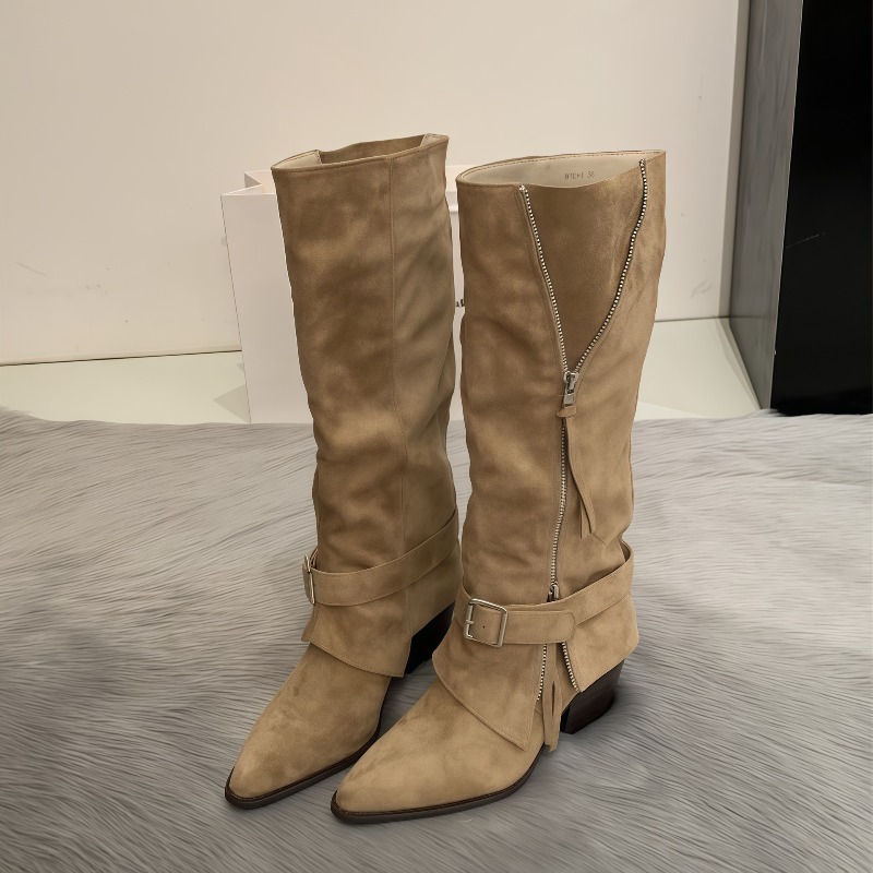 Bottes longues décontractées e - Vintage Zipper avis et prix