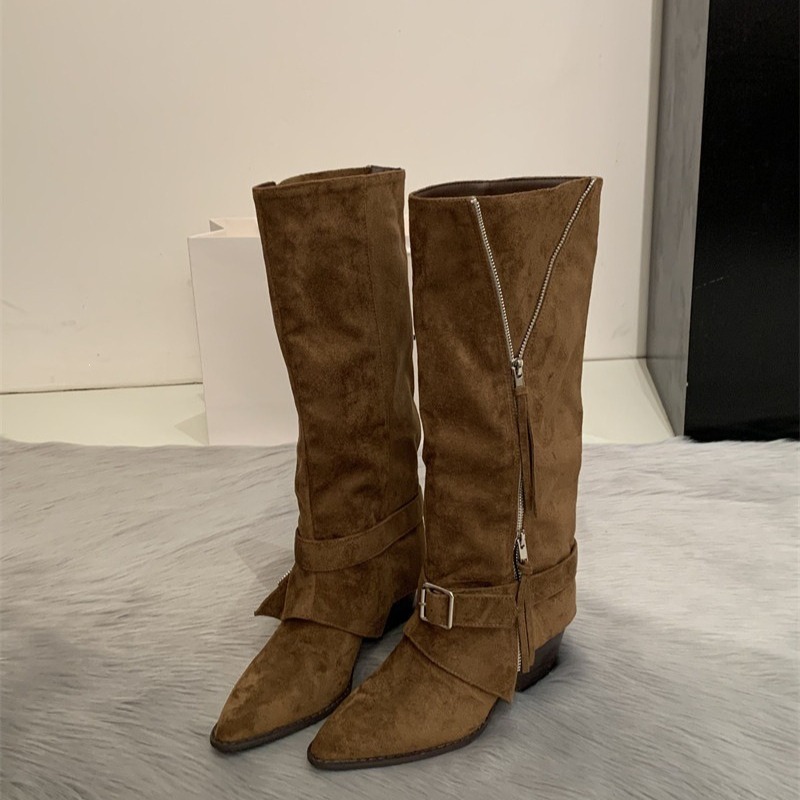 Bottes longues décontractées e - Vintage Zipper avis et prix