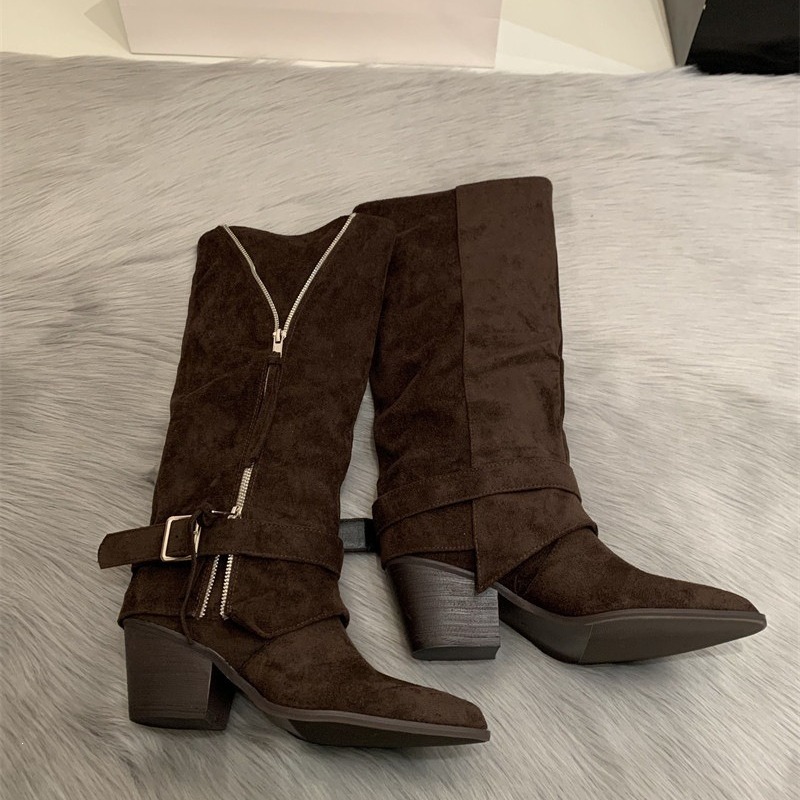 Bottes longues décontractées e - Vintage Zipper avis et prix