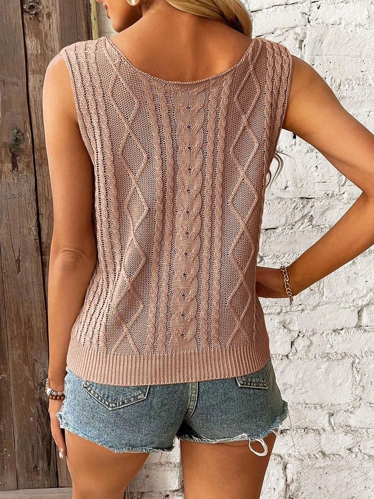 Gilet en tricot crocheté beige - Crochet Top Boho avis et prix